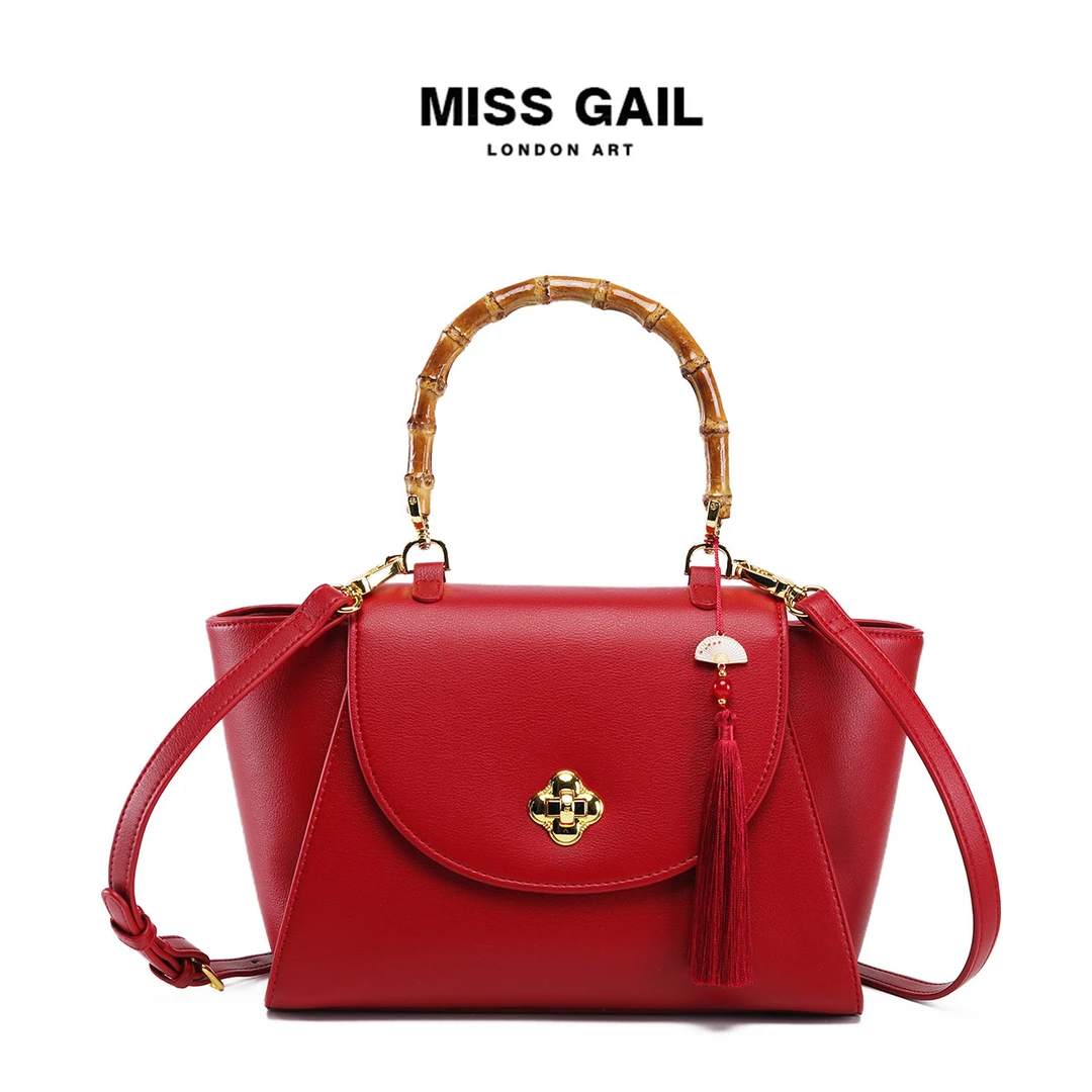 【K008】质感小众轻奢红色新娘婚包大容量托特包8309红色