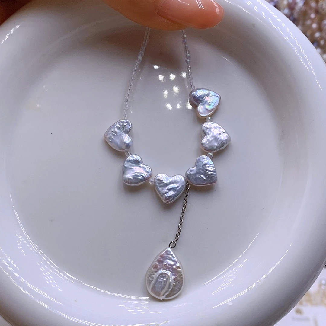 大***点淡水珍珠耳饰银S925镶嵌