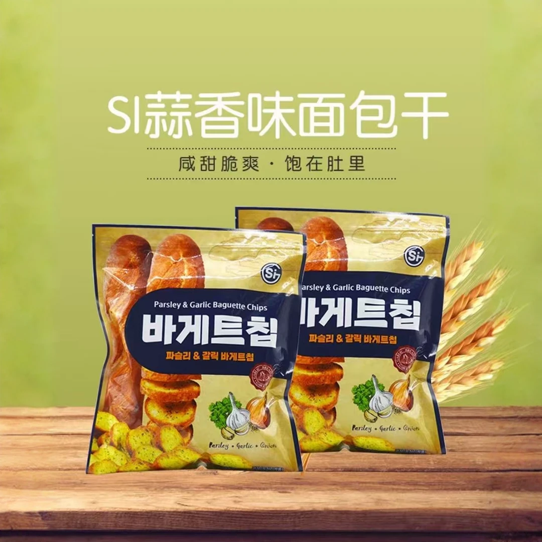 韩国进口SI奶油健身风味面包干/400g袋装大蒜法式早餐饼干零食