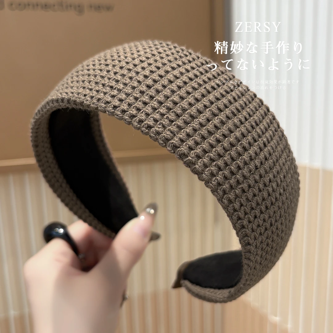 简约纯色针织宽边发箍女款高级感洋气时尚高颅顶头箍日常外戴发卡