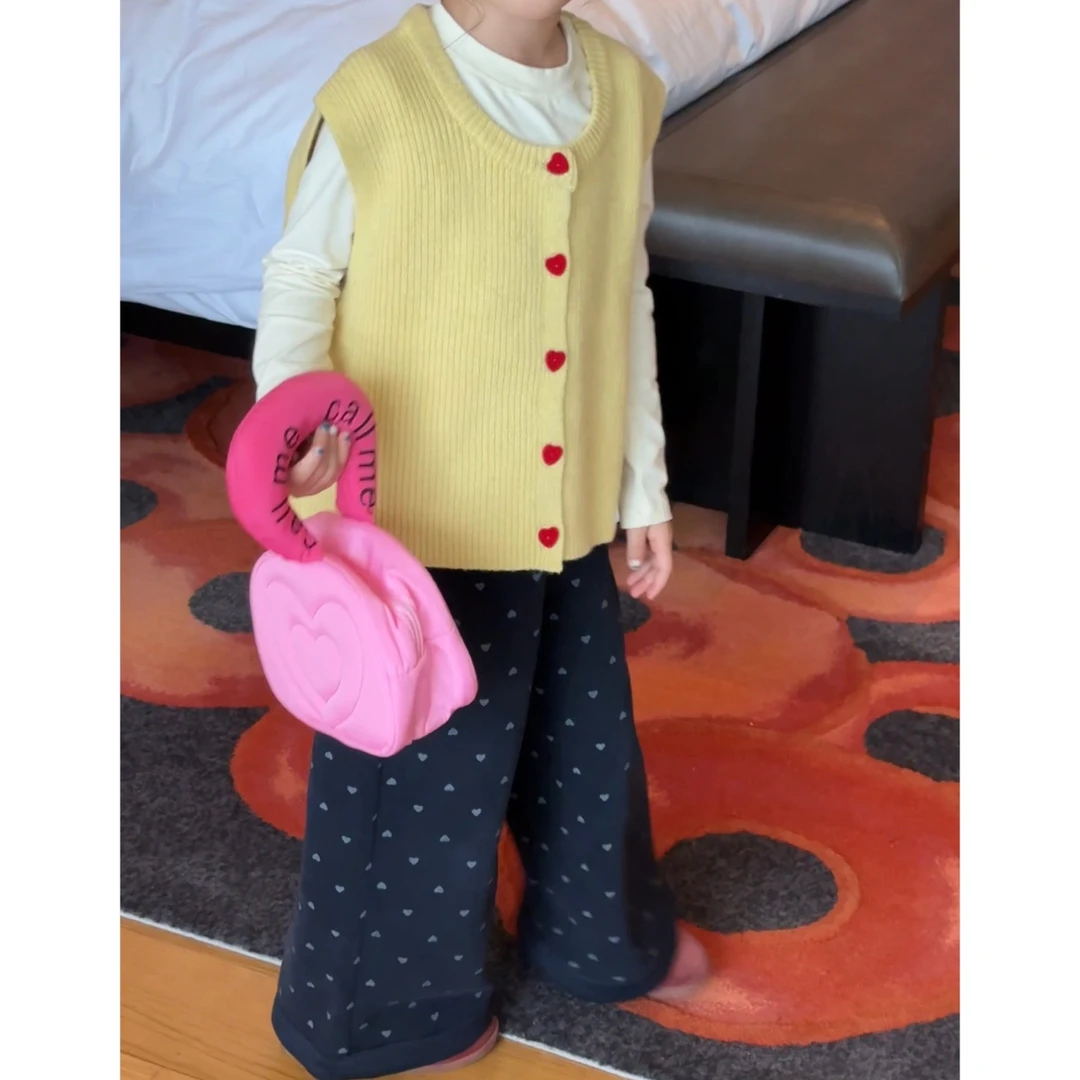 KidsOnTheMoon  爱心套装 爱心马甲爱心休闲裤套装