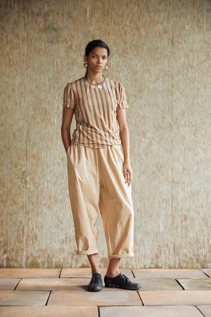 左岸迷香2025春夏柿白休闲裤  自然主义 草木染 帅气