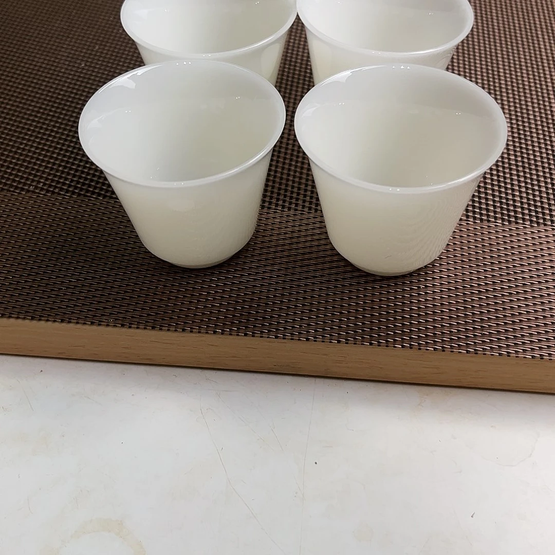 瓷片皙白玉瓷客杯40cc4个