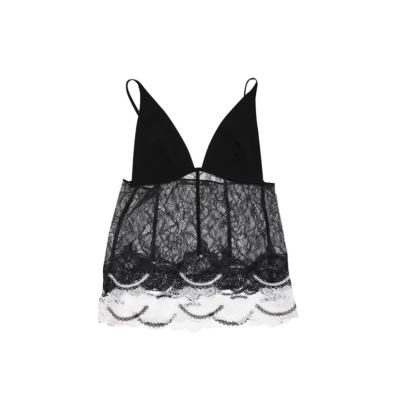 COEMES夏季蕾丝吊带叠穿休闲背心