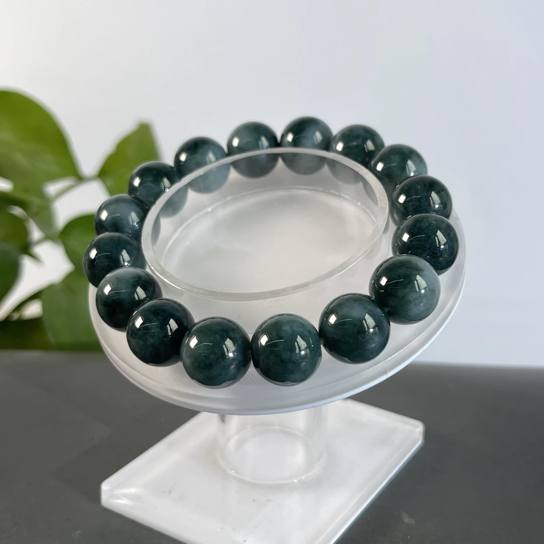 JGB17-103 天然缅甸A货翡翠  翡翠手串