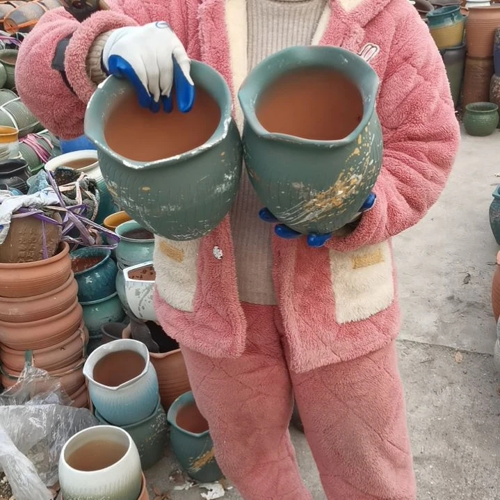 红陶口18高21瑕疵口变形扁了