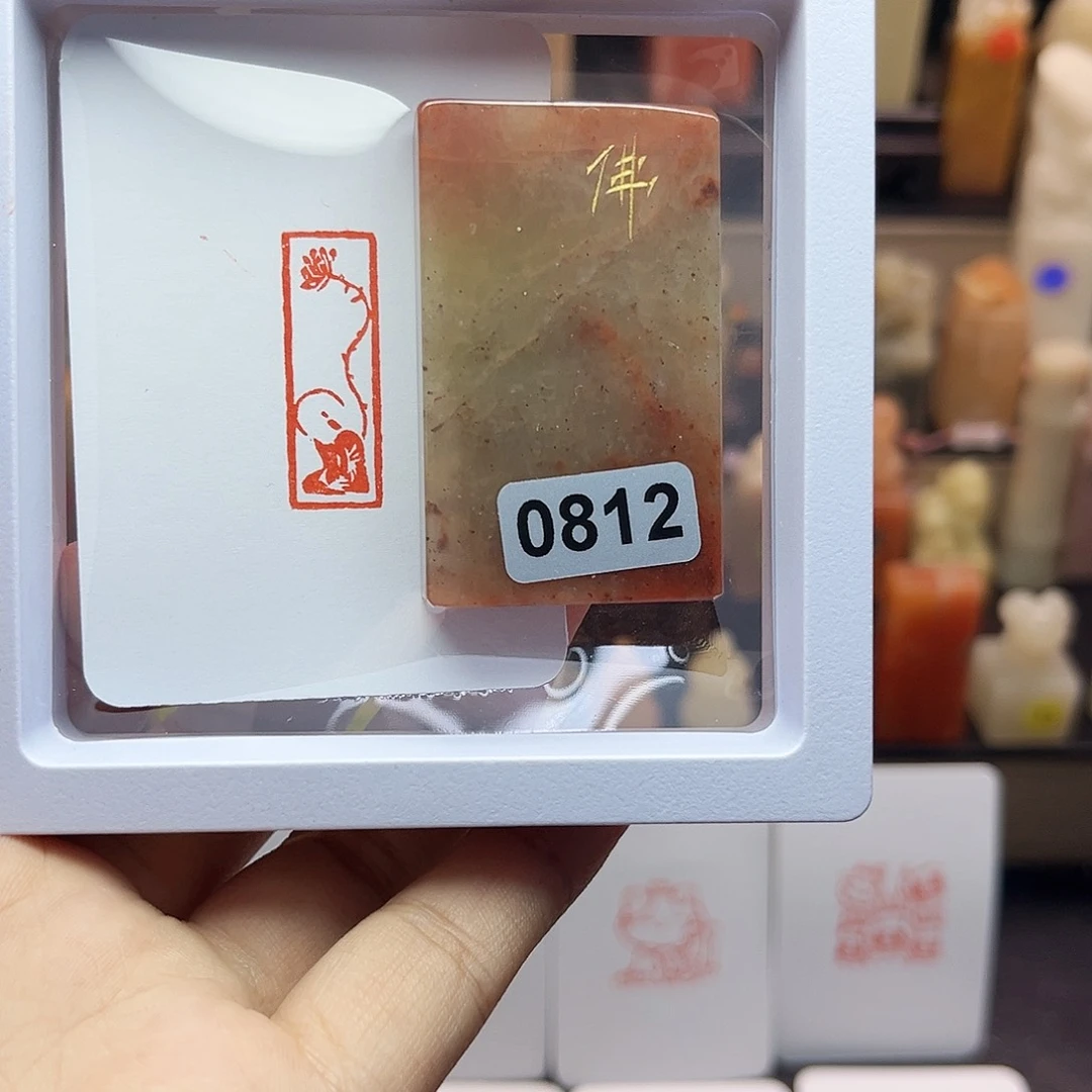 寿山石印石佛造像1×3 手工篆刻
