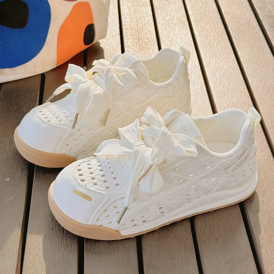 小白鞋女款2025新款夏季透气德训鞋薄款软底不累脚休闲运动板鞋