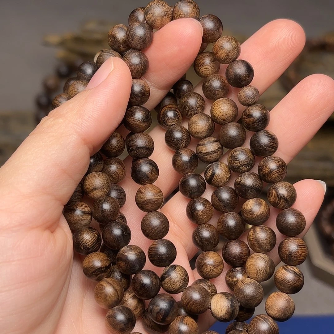 沉香手串越南芽庄白棋楠帝王瘤疤0.8×108