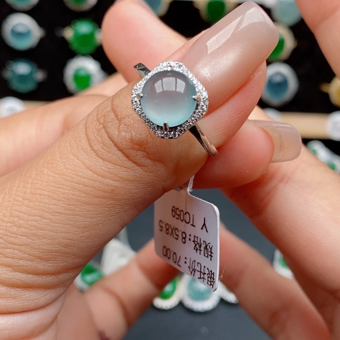 银S925镶嵌戒指翡翠