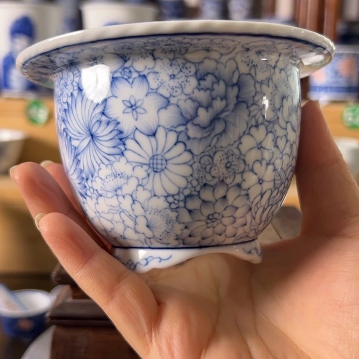 墨奈手绘陶瓷花盆