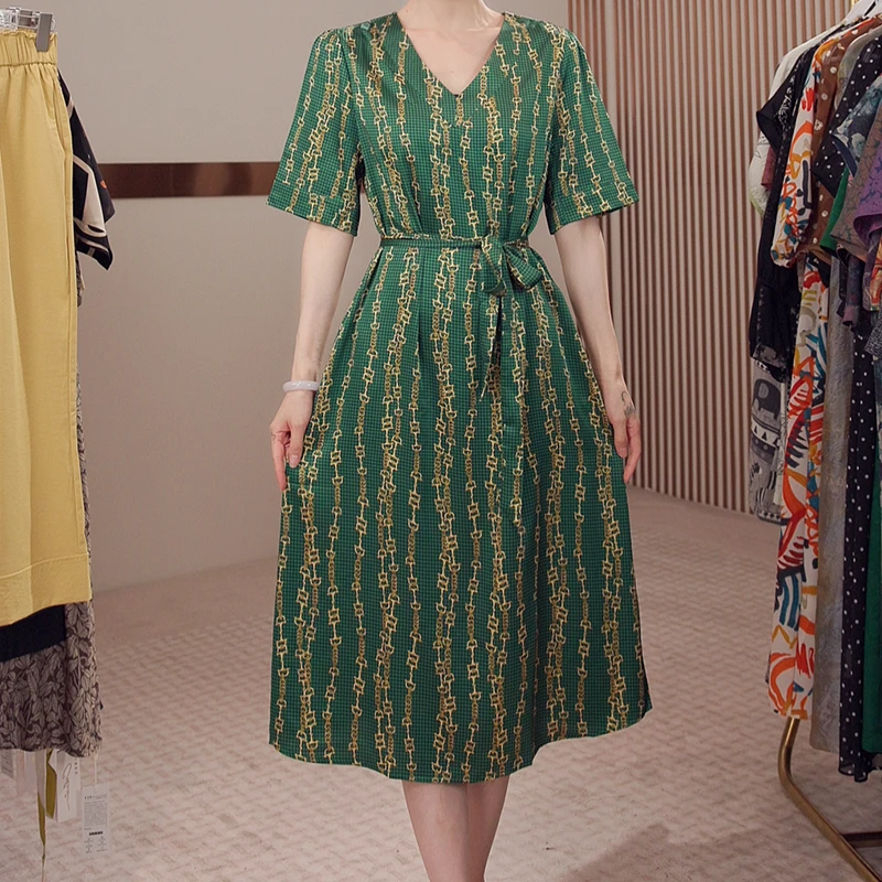 黄小西A803新款上新连衣裙女大码气质妈妈时尚洋气裙子A803