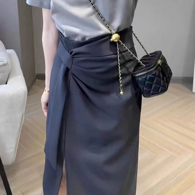 气质不规则a字高腰西装半身裙女2025新款夏季设计感小众显瘦裙子