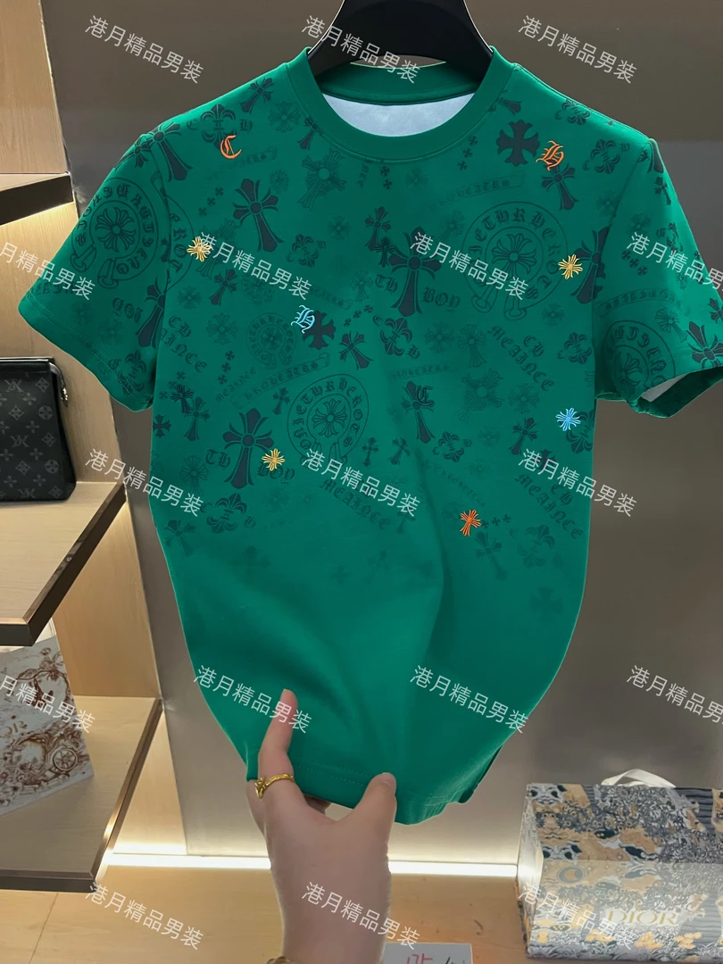 男士夏季新款轻奢休闲百搭修身时尚半袖K111