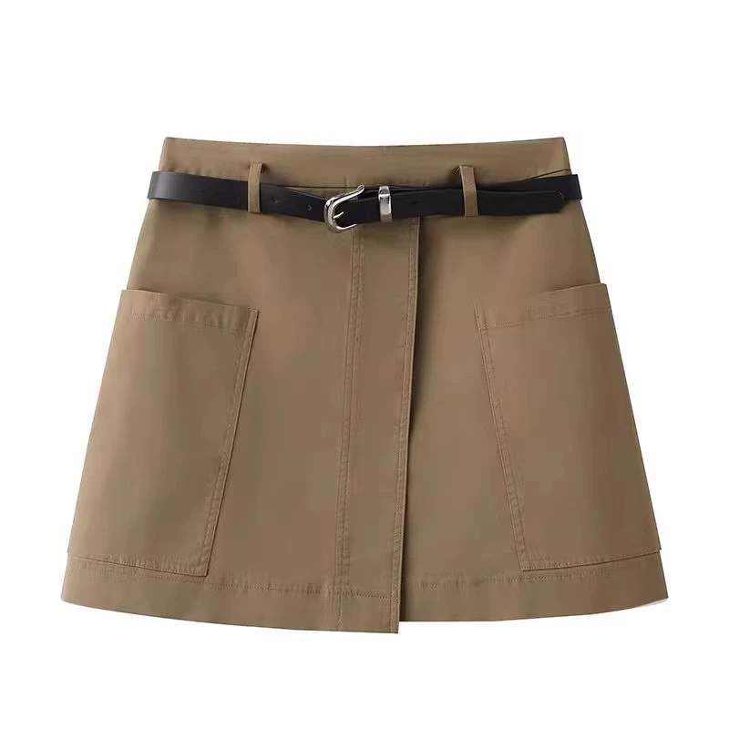 艾家同款2025夏季简约气质A字半身裙短裙女50423512