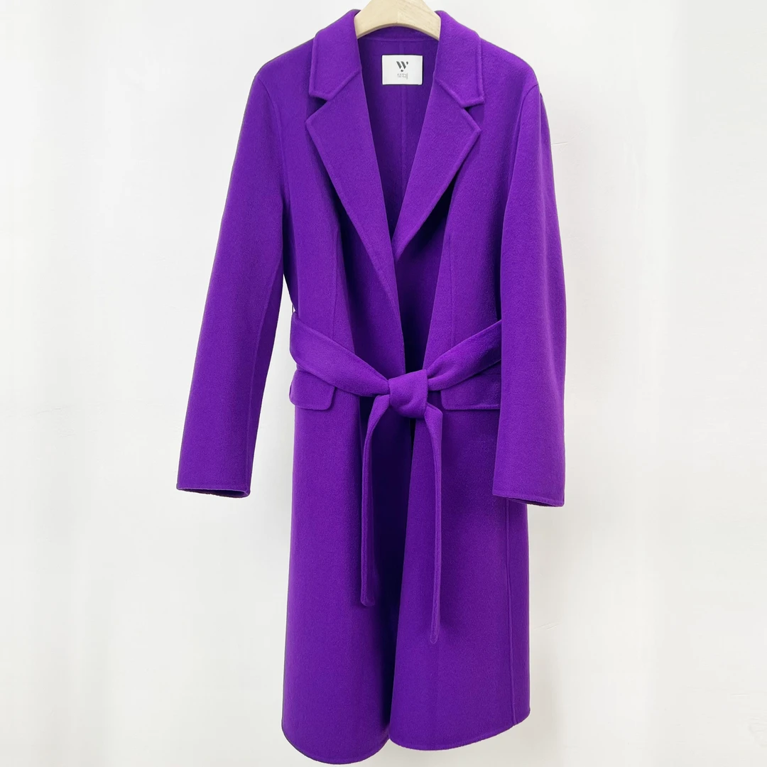 【果缎梅姐专属】新款时尚百搭简约纯色系羊毛大衣23HW336-9010