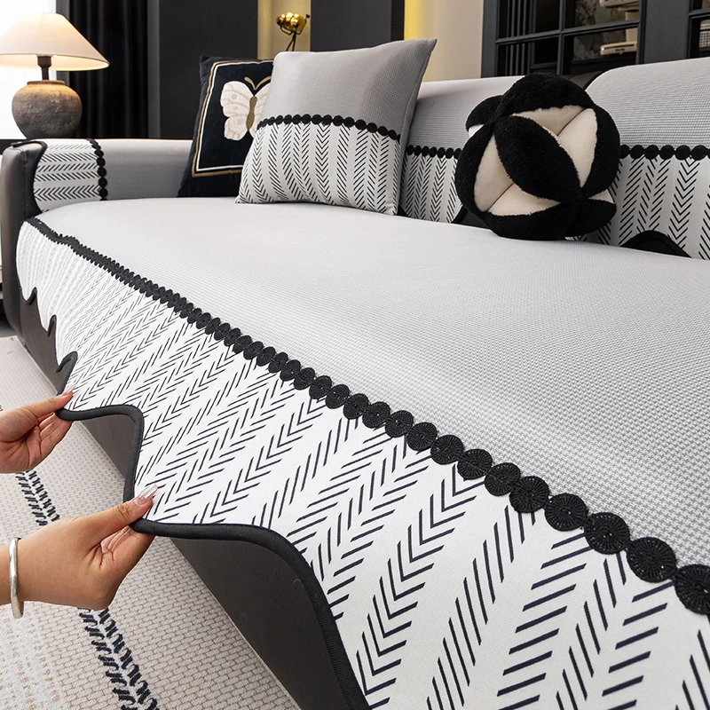 LANSWE/浪莎异形冰千夏季凉感冰丝沙发垫新款高级感防滑凉席坐垫