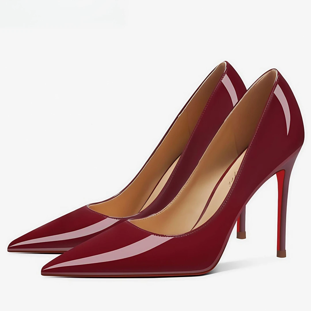 【万达撤柜】红底高跟鞋女不累脚浅口漆皮新款尖头性感夜场气质单鞋