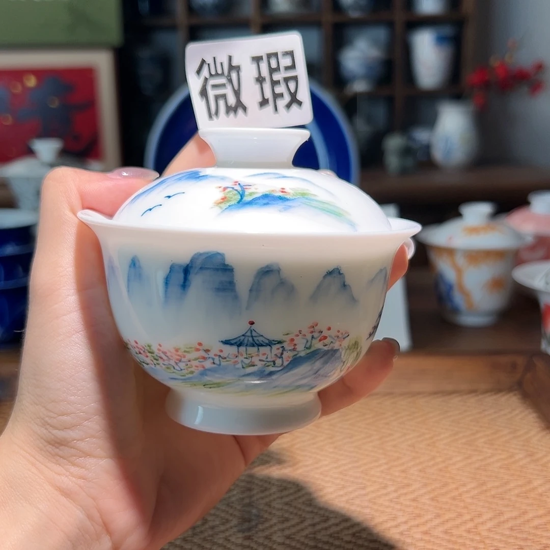 【闪购商品】微瑕 手绘 盖碗