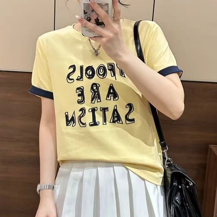 【锦衣服饰】KDM 8392欧货字母印花圆领短袖T