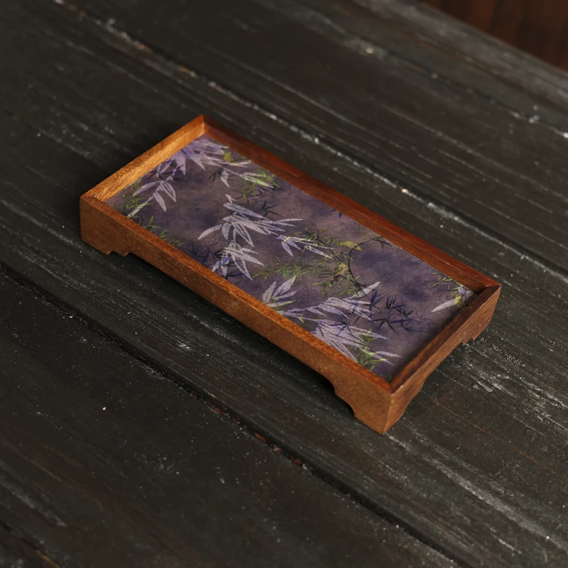 【坐饮亭竹】云禾长方-胡桃木-小号23.5*11.5*3.5（Q6214）