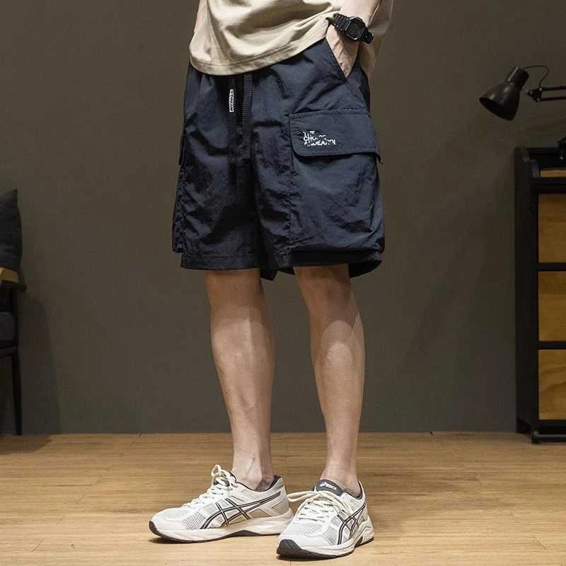 冰丝工装短裤男夏季薄款速干凉感宽松美式机能潮牌五分休闲中裤子