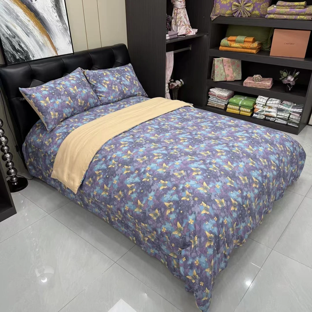 【上新款】复古新中式色织双层纱裸睡级四件套 | 蝶恋花