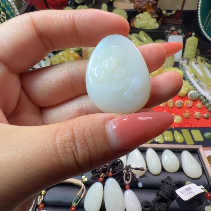 和田玉（白玉）颈饰未镶嵌17克，米达吊坠