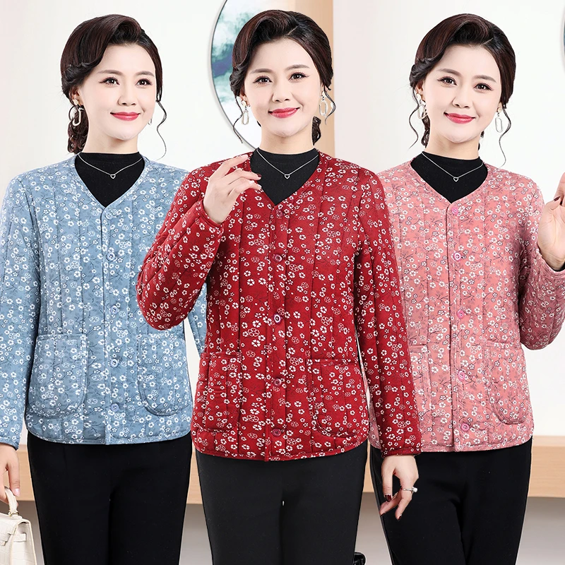 妈妈冬装内胆棉袄短款小棉衣中老年人女装冬季新款保暖棉服外套