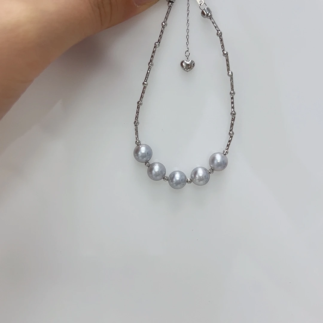 海水珍珠手镯银S925镶嵌c 909