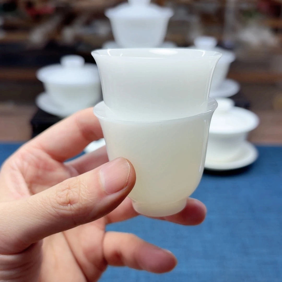 璞玉冰种玉瓷茶具