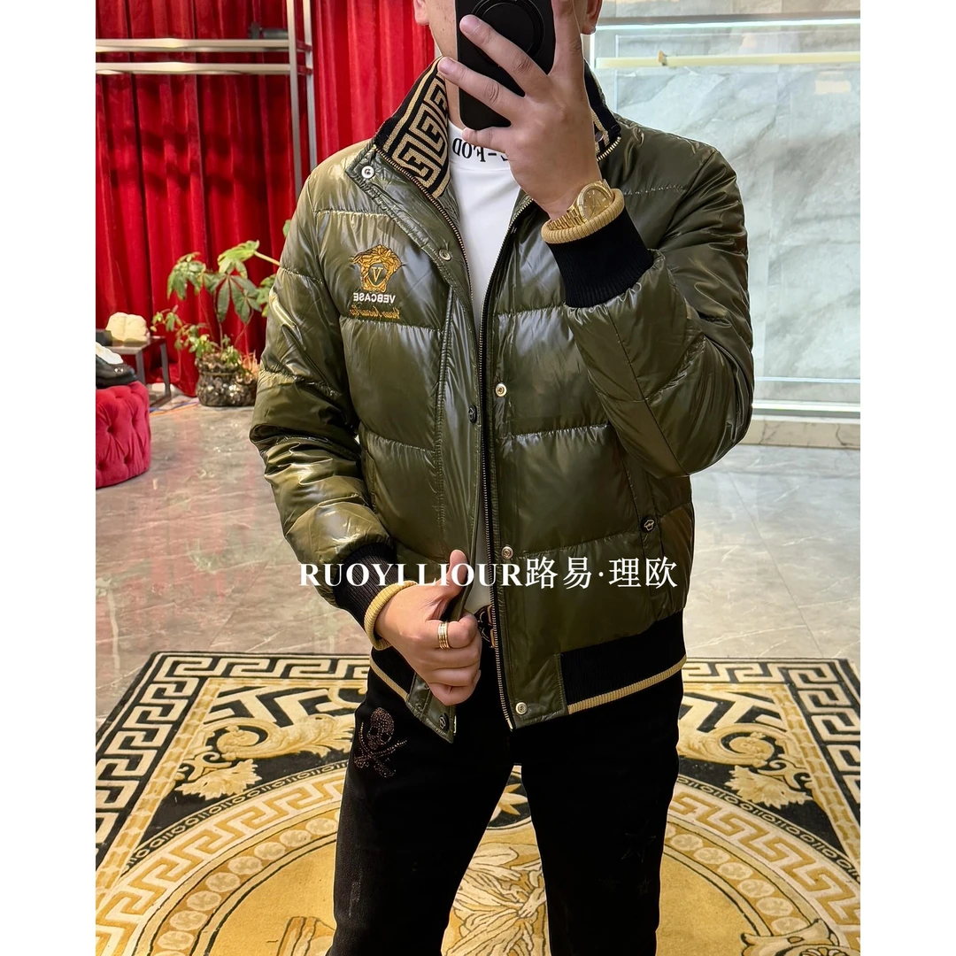 【路易理欧】欧货潮流轻奢时尚百搭胸标冬季保暖羽绒服01058