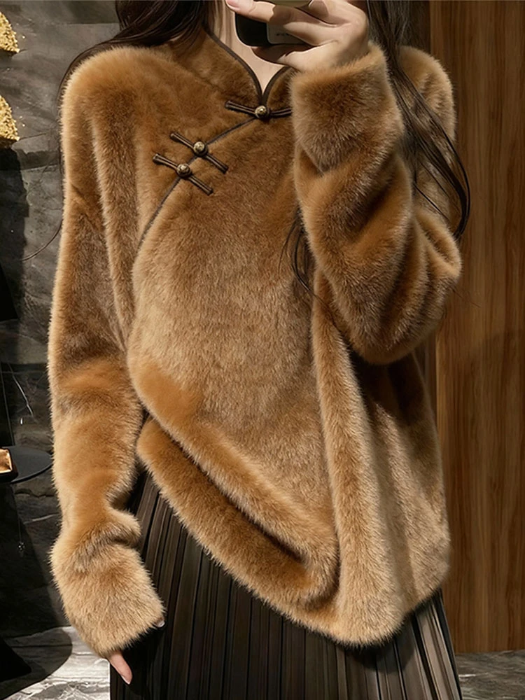 新中式国风毛衣女款2025新款慵懒高级感针织可外穿内搭上衣女秋冬