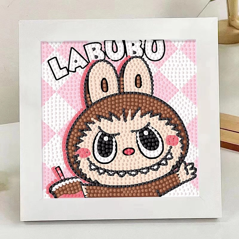 拉布布系列钻石贴画diy点钻粘贴画儿童卡通动漫相框摆台装饰画