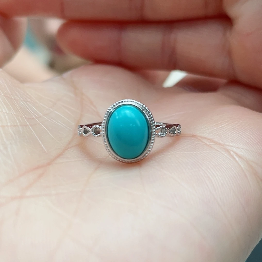 绿松石戒指银S925镶嵌