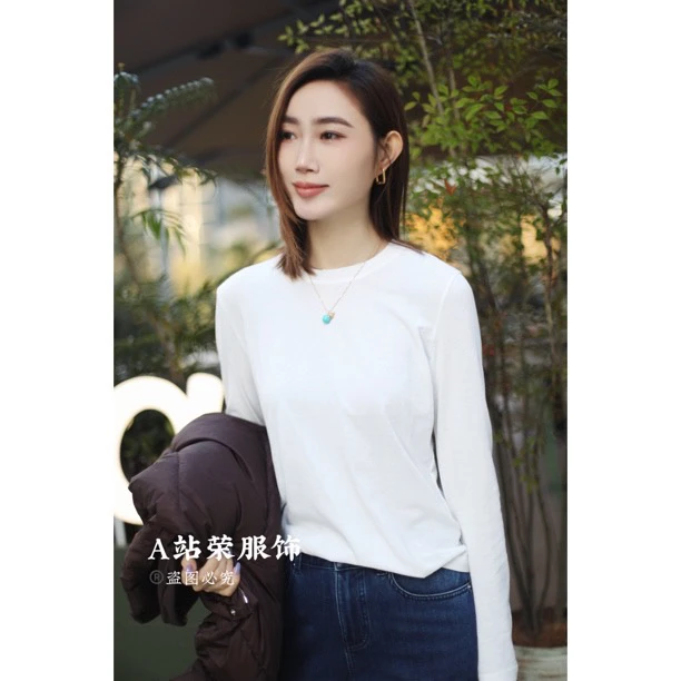 【荣姐精选】极简纯白色修身T