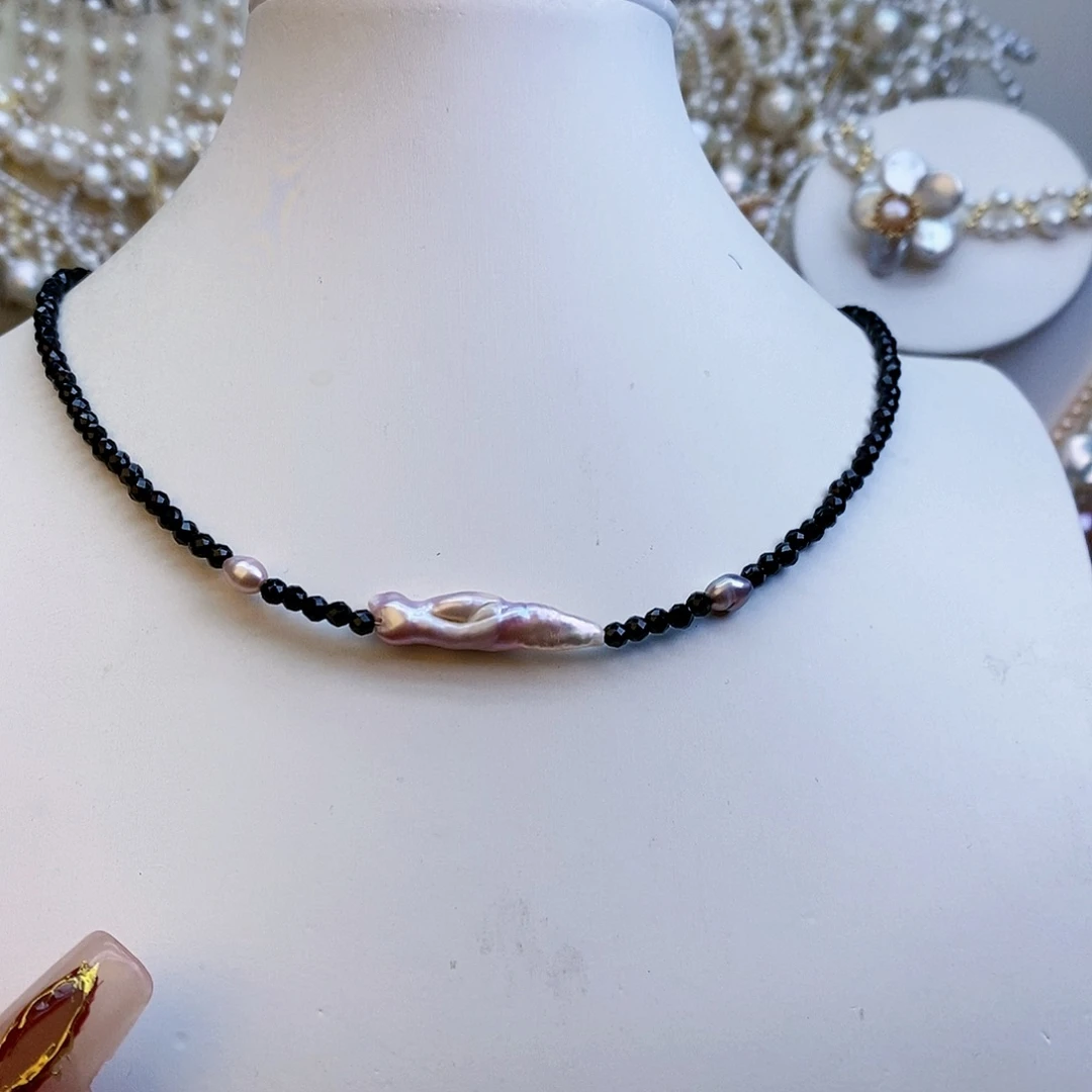 淡水珍珠颈饰银S925镶嵌