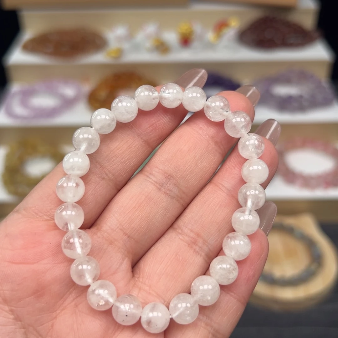 水晶手串未镶嵌白幽灵水晶手串