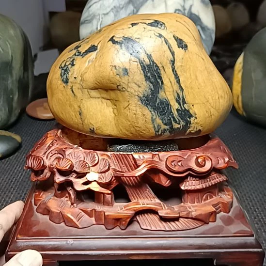 新疆金丝玉原石国画