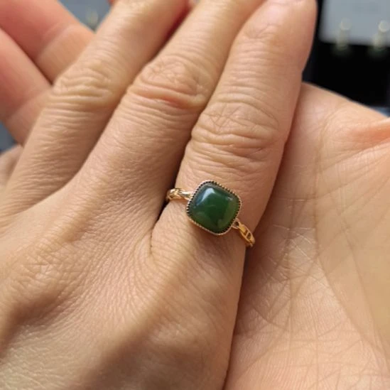 和田玉（碧玉）未镶嵌戒指