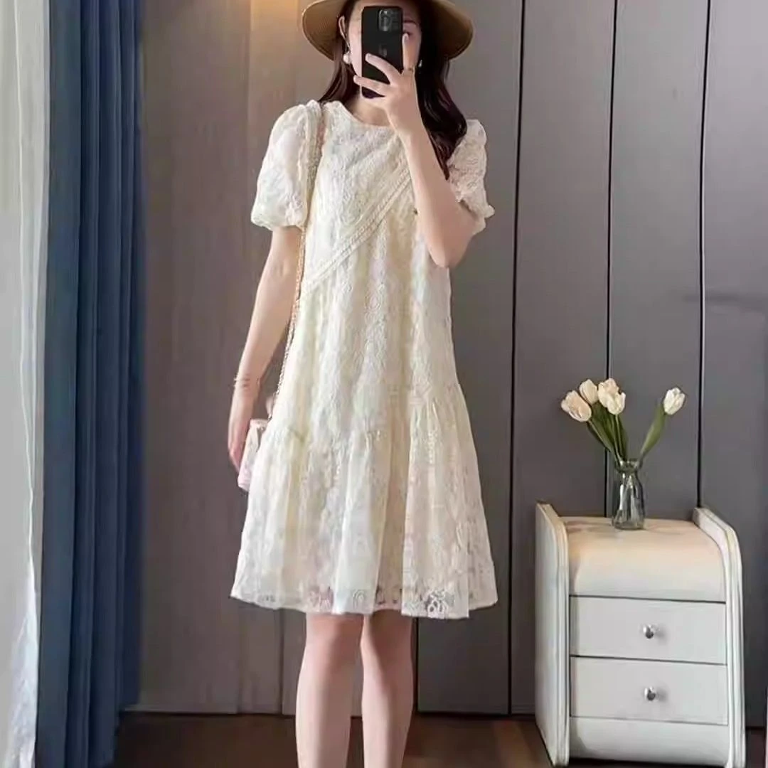 法式高级感小资蕾丝连衣裙一眼惊艳夏季新款时尚独特漂亮百搭短裙