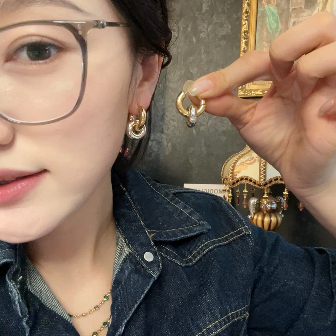 光***芒琉璃黄铜925银耳钉