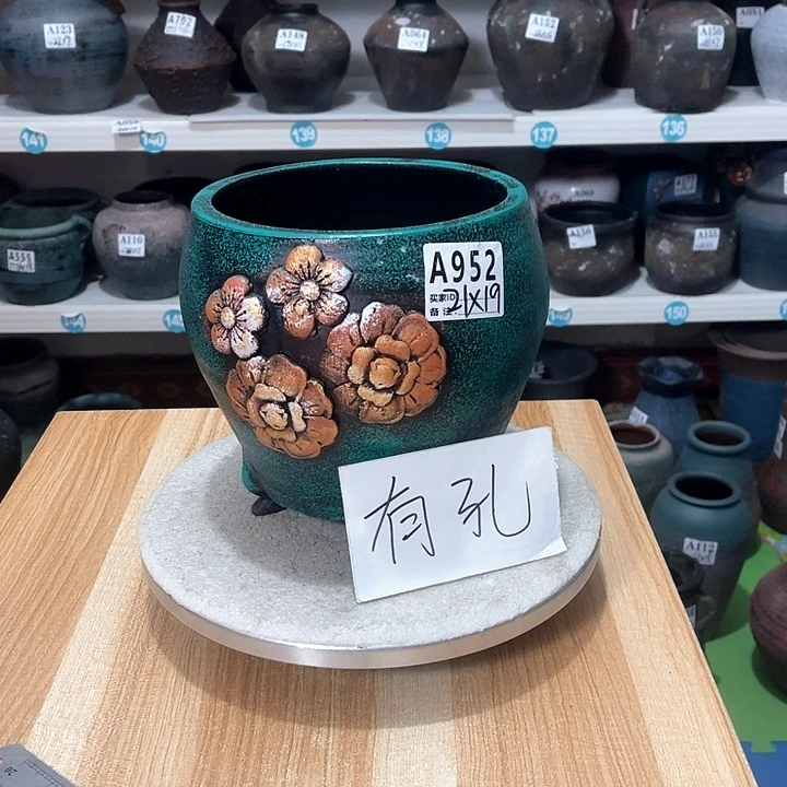 红陶手工制作工艺花盆