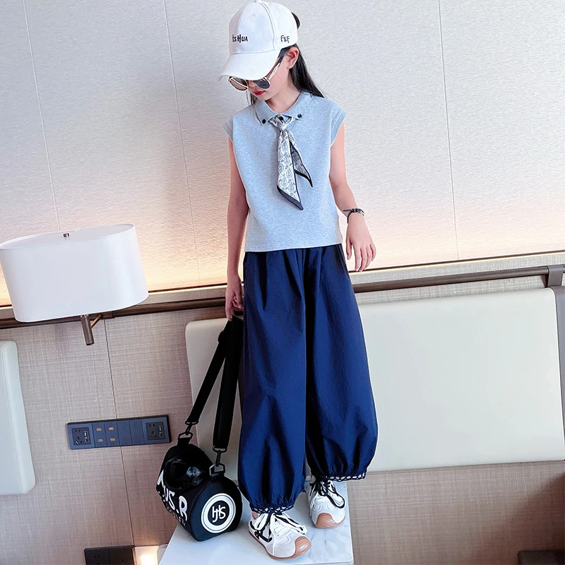 女童夏套装2025新款女孩炸街时尚洋气时髦夏装薄款大童衣服6-12岁