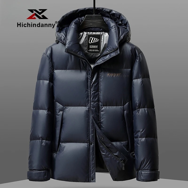 HICHIN男士加厚运动羽绒服短款冬季新款连帽防寒服休闲保暖外套