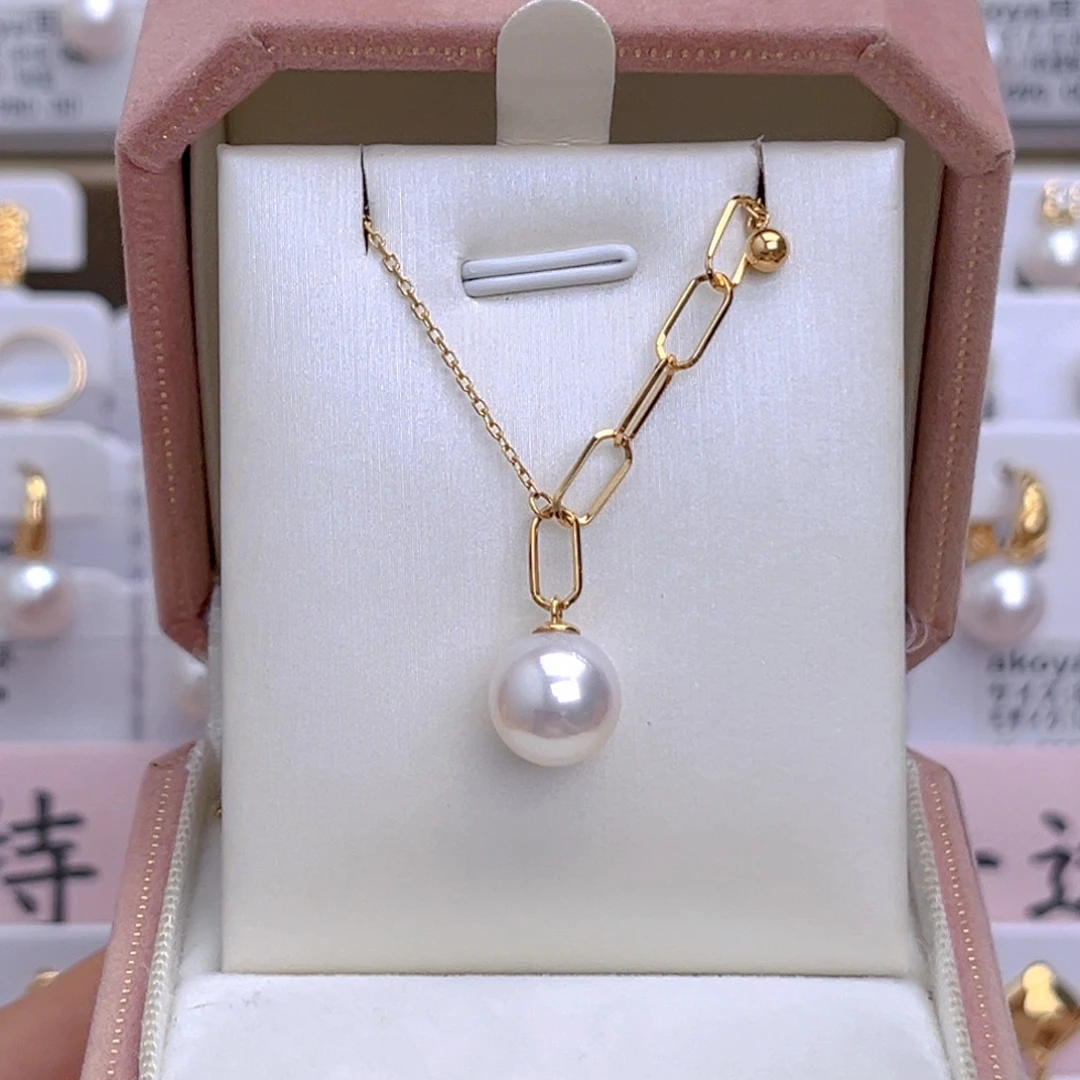 海水珍珠18K金镶嵌套链