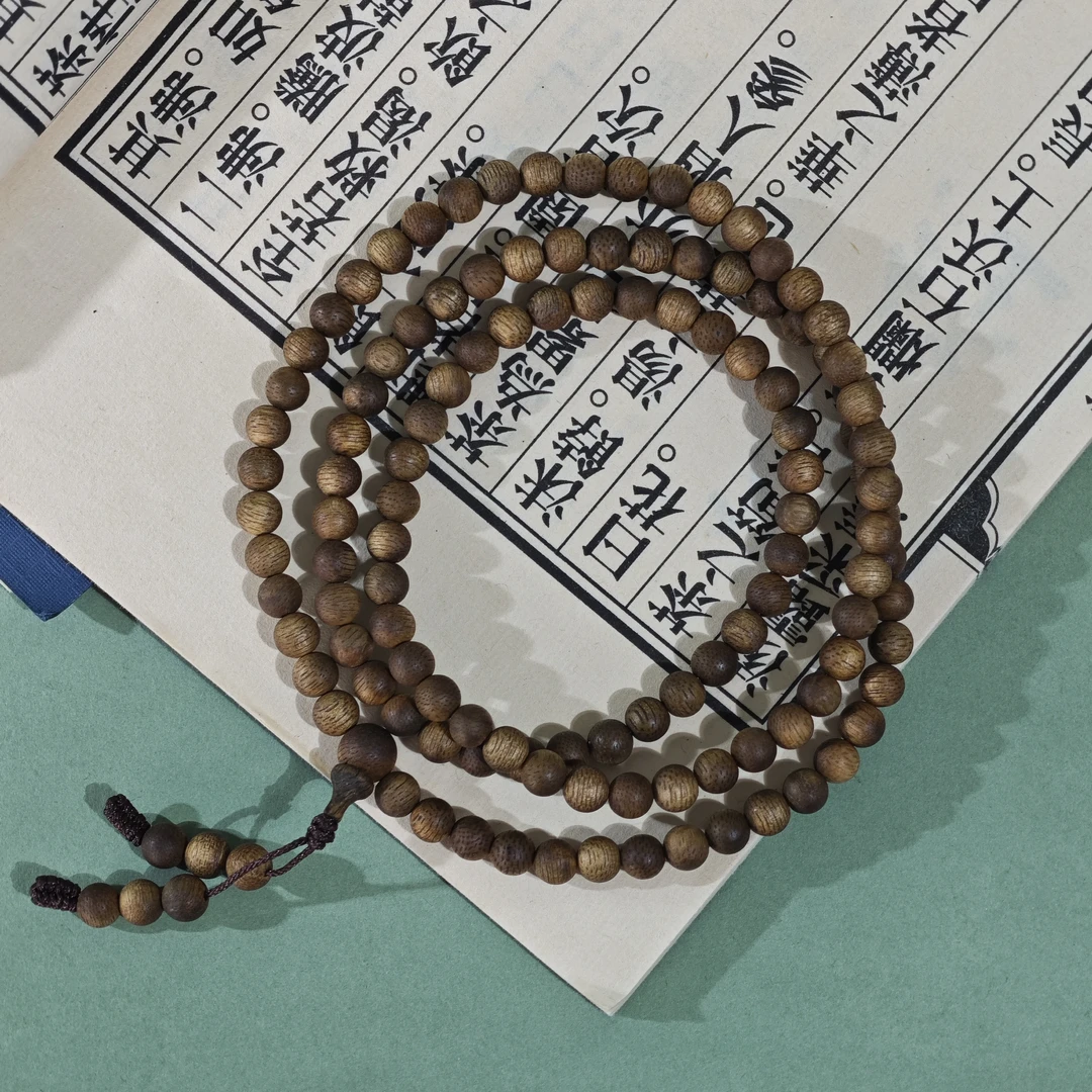 沉香莞香绿奇楠6mm圆珠多圈长串LQ006