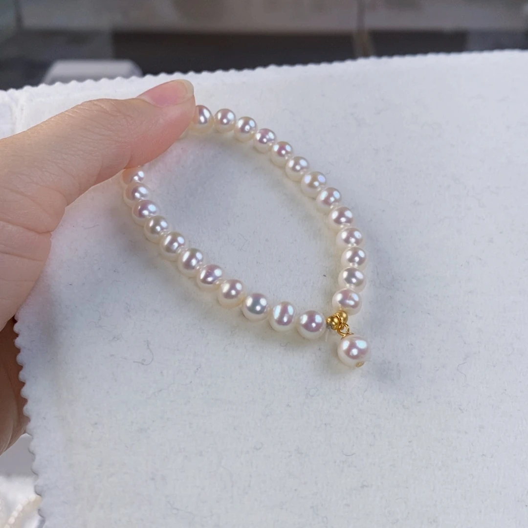 淡水珍珠手绳银S925镶嵌