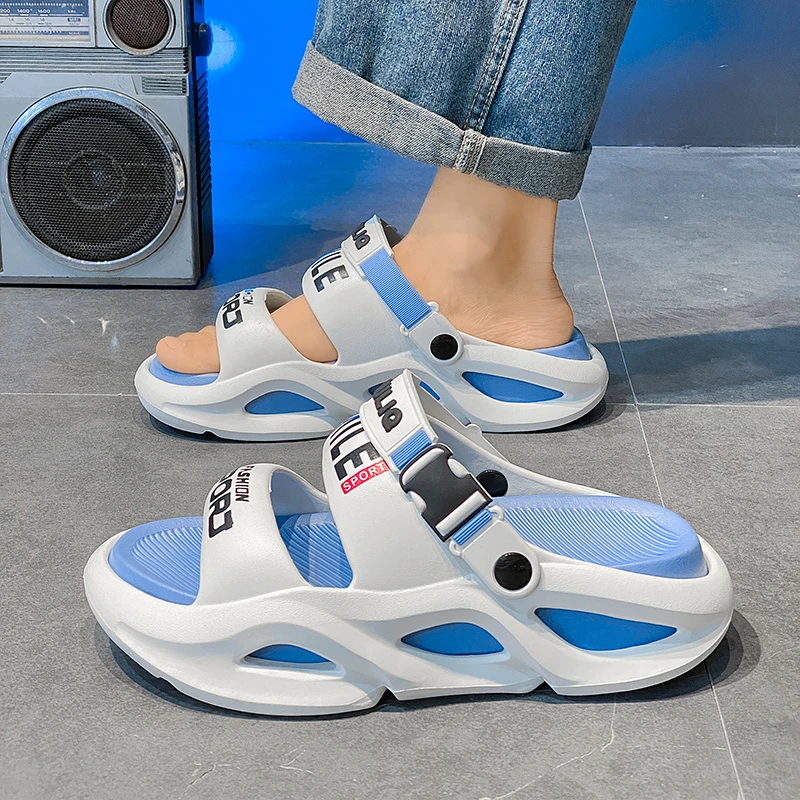 鸿尔克官网男鞋凉鞋男款夏季运动休闲防滑大码情侣外穿沙滩拖鞋