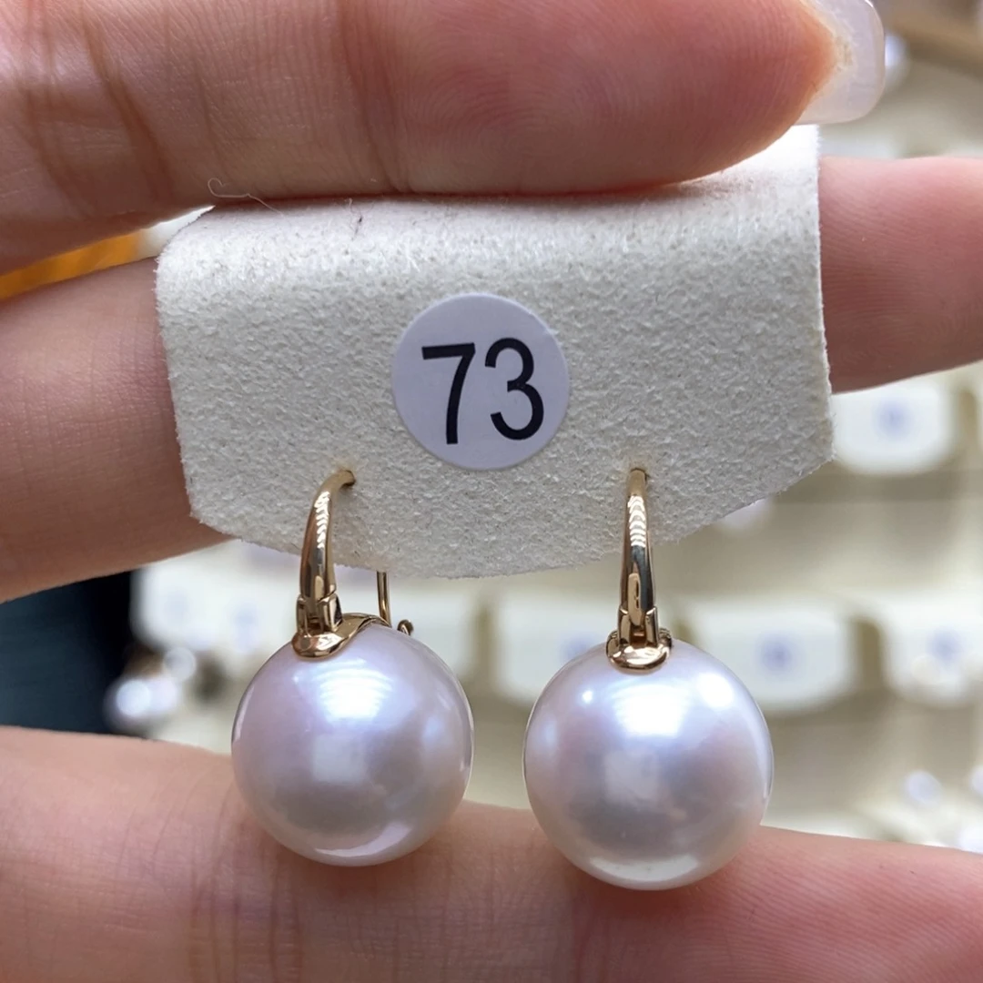 淡水珍珠耳饰18K金镶嵌